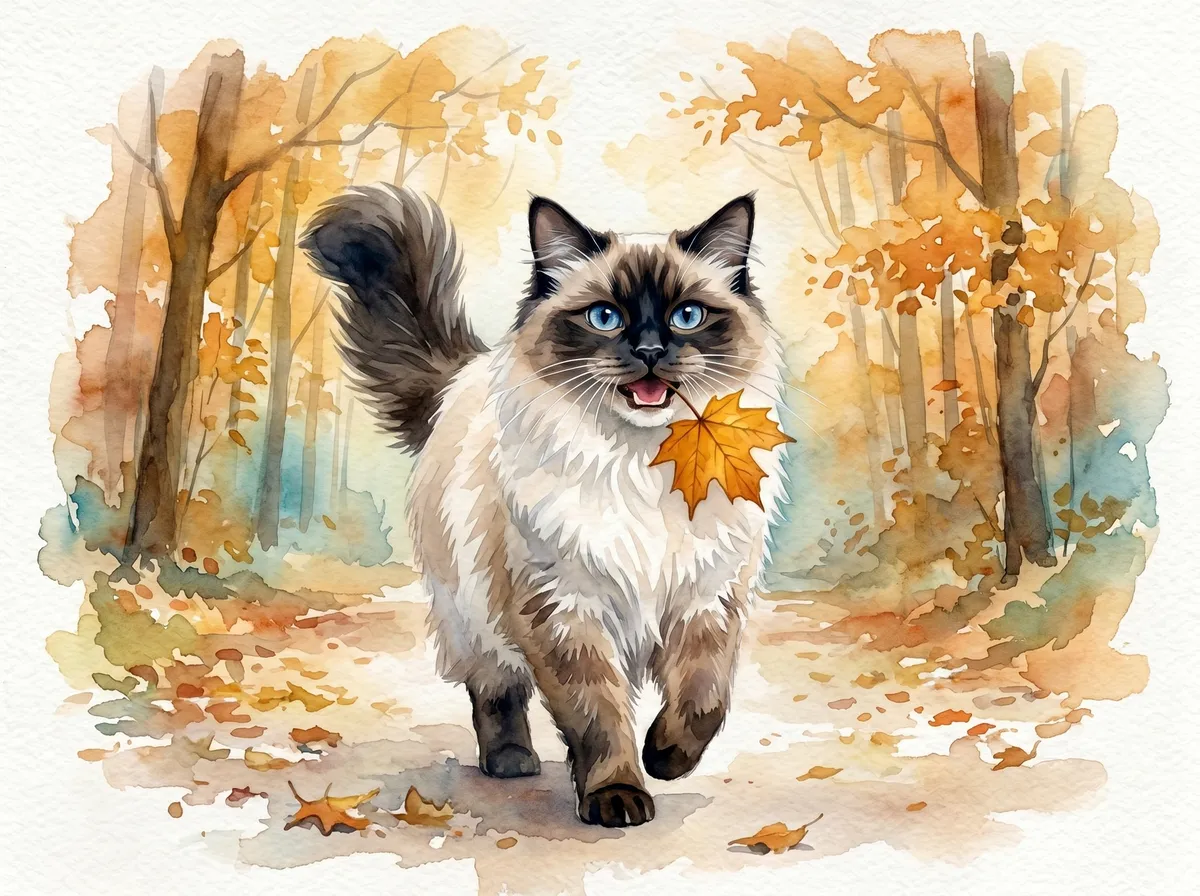 Ragdoll watercolor calendar month 9